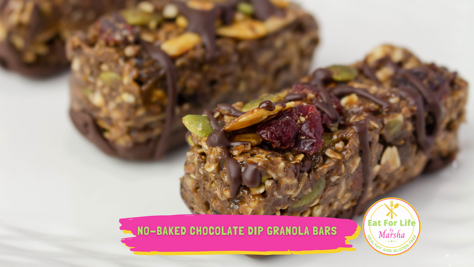 NoBaked Chocolate Dip Granola Bars Eat For Life By Marsha