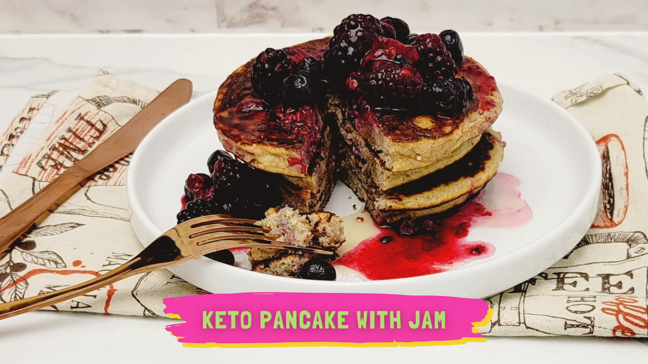 Keto Pancake Mix with Strawberry Jam